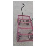 Red metal yard cart