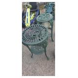 2 matching ornate planter stands metal