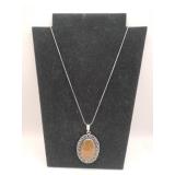 Tiger eye pendant necklace with chain German