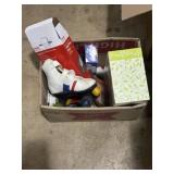 Heating pad, new greeting cards, roller skate,