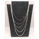 Silvertone 5 strand necklace