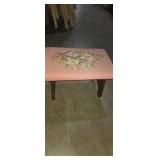 Floral pattern  cross-stitch stool