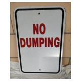 No Dumping reflective  wall sign. 17" x 12".