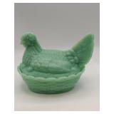 Modern jadeite resting hen