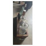 Wooden drawer with collectible bottles