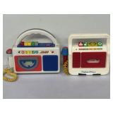 2 vintage Fisher-Price tape cassette player and