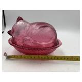 Pink kitty cat resting bowl, candy dish mark 7