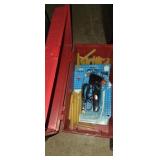 Tool box with hot glue gun and glue sticks