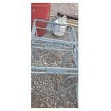 Cast aluminum ornate side tables (missing glass)