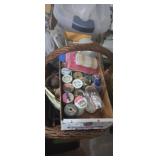 Large basket of sewing supplies