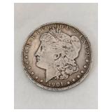 1901 Morgan silver dollar