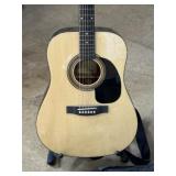 Johnson acoustic guitar with carry case & strap