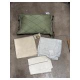 New down feather throw pillow and 3 pillowcases