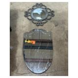 Pair of decorative wall mirrors largest is 26"