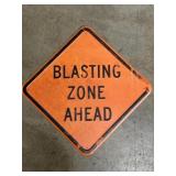 Blasting Zone Ahead embossed modern metal sign