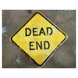 Dead End embossed modern metal sign 18" x 18"
