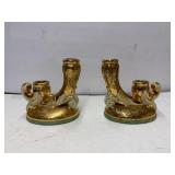 Le Mieux China 24k Gold Gilded Candle Stick Set