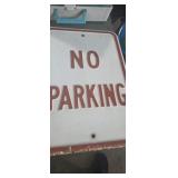 Enameled no parking sign 12x16