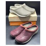 2 pairs Merrell slip on shoes women