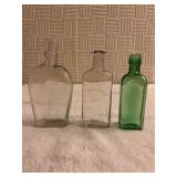 Clear flask bottle chip on bottom 6 x 3.