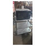 Industrial stainless cart with microwave