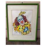 Original Watercolor and Ink Clown by Jilli? or