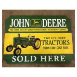 John Deere embossed modern metal sign 24" x 18"