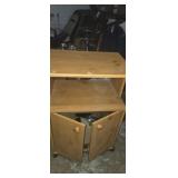 Microwave standard storage with box of dishes