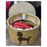 1950s Princess yellow wicker sewing basket &