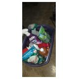 Basket of cleaning supplies
