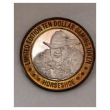 Limited edition horseshoe $10 gaming token .999
