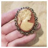 Vintage cameo brooch