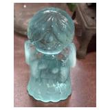 Aqua opalescent Mosser Glass Singing Choir Angel