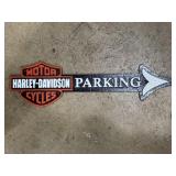Harley Davidson modern cast-iron parking sign