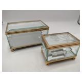Trinket box brass rim glass