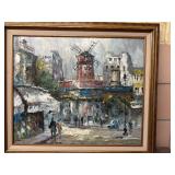 Original Oil on Canvas Depicting Moulin Rouge in