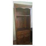 Lighted bookshelf with storage 1 shelf