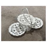 Shabby chic metal folding three-tiered tray
