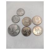 Nickels, quarters , half dollar