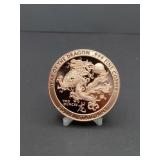 2 Ounce .999 Fine Copper Year Of The Dragon
