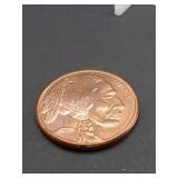 1 Ounce .999 Fine Copper Buffalo Nickel