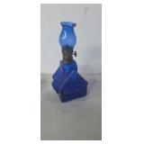 Small blue Glass cabin wick lamp