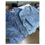 2 wrangler denim, jean jackets, one extra large