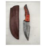 Handmade Damascus-style  hunting knife 4 " blade