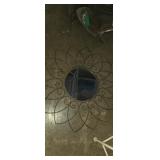 Metal ornate framed circular mirror