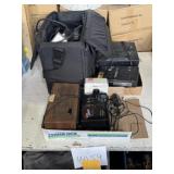 Vintage electronics, video cameras, alarm clocks,