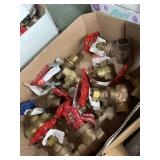 Variety of brass shut off valves ranging from