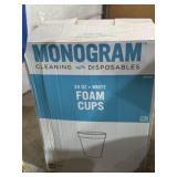 Almost full case of Styrofoam cups