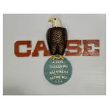Modern cast iron CASE eagle sign ~18"