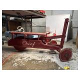 Red "Chief" wooden ride-on toy